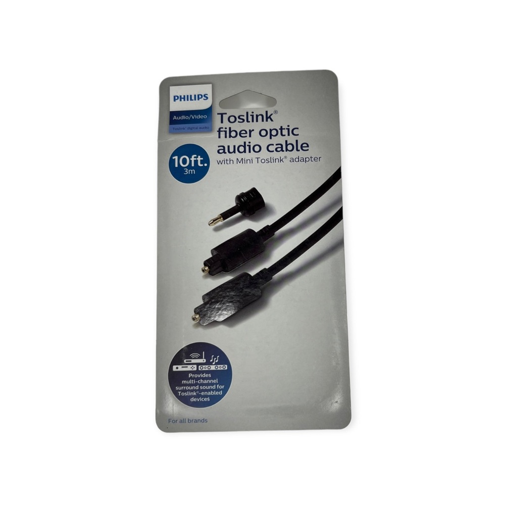 Phillips Audio/Video 10ft Toslink Fiber Optic Cable